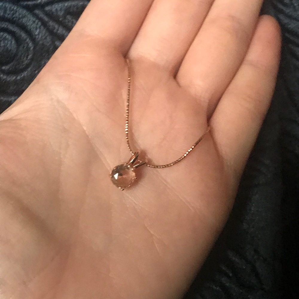 Beautiful rose gold morganite necklace
